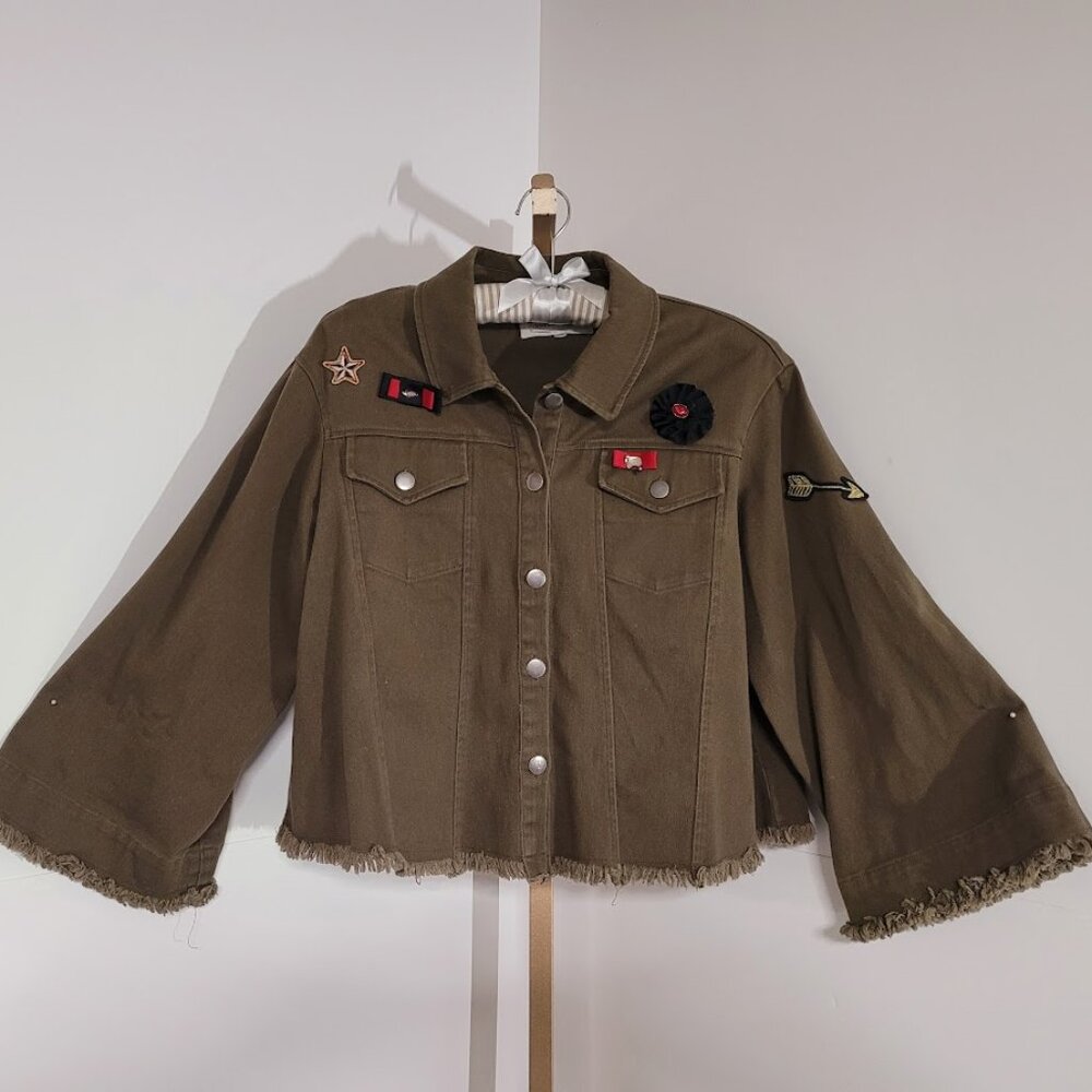 Anthropologie Guest Editor Military Swing Blazer … - image 1